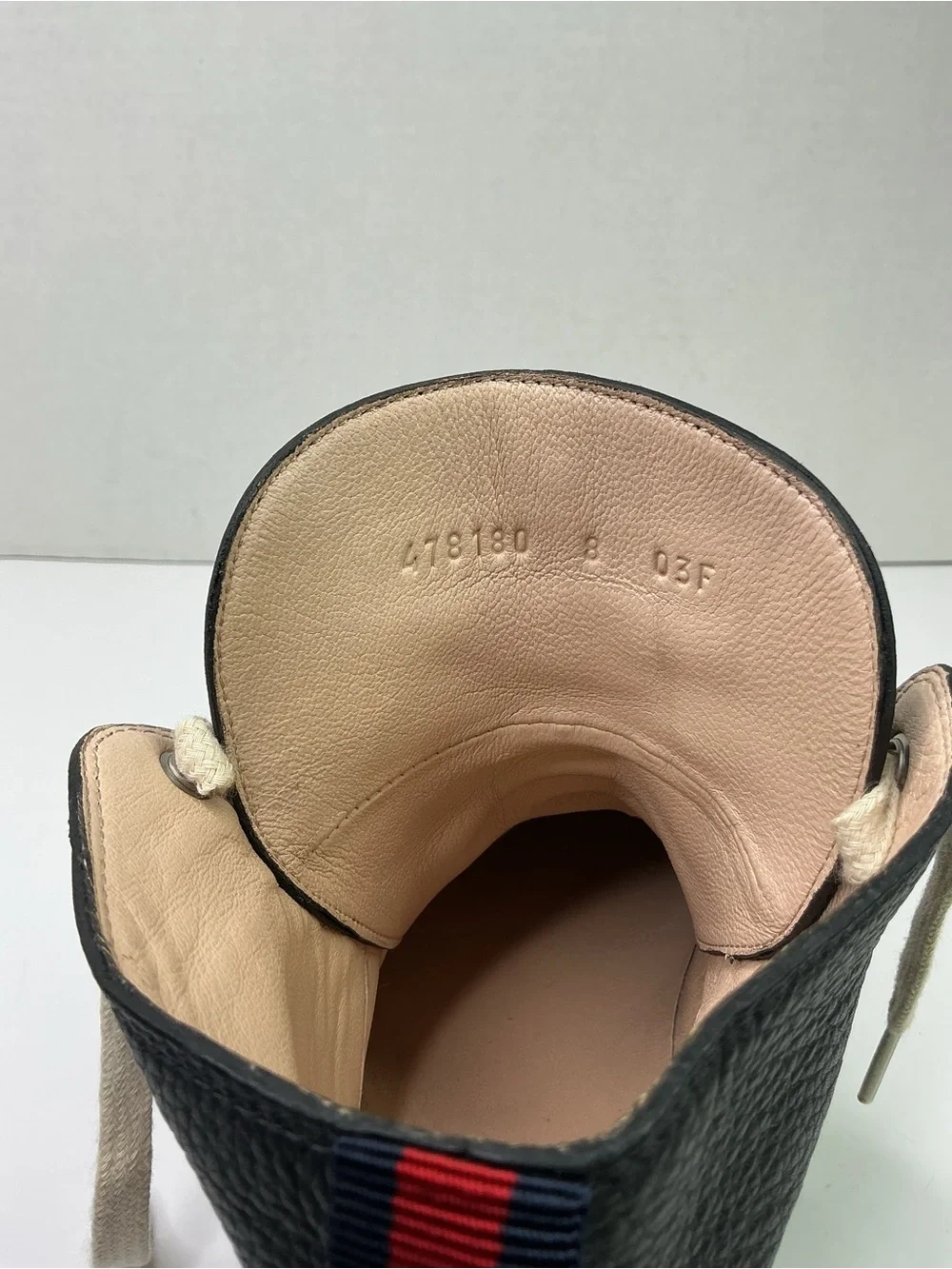 Gucci black leather high-top sneakers